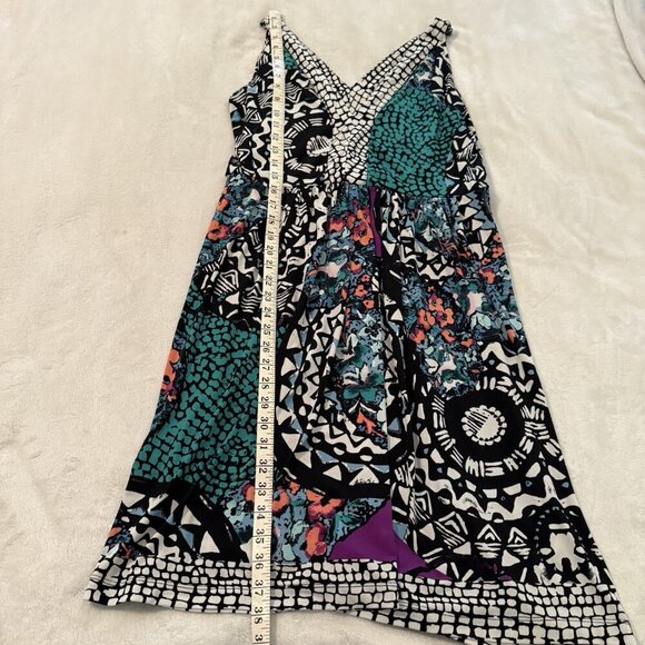 Roz & Ali Womens Sleeveless Knee-Length Dress Size 14 Stretchy Multicolor - Picture 13 of 15